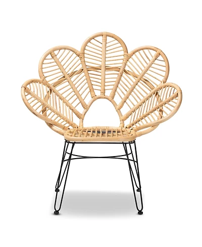 Furniture Garan 37.8" Rattan Bohemian Accent Chair