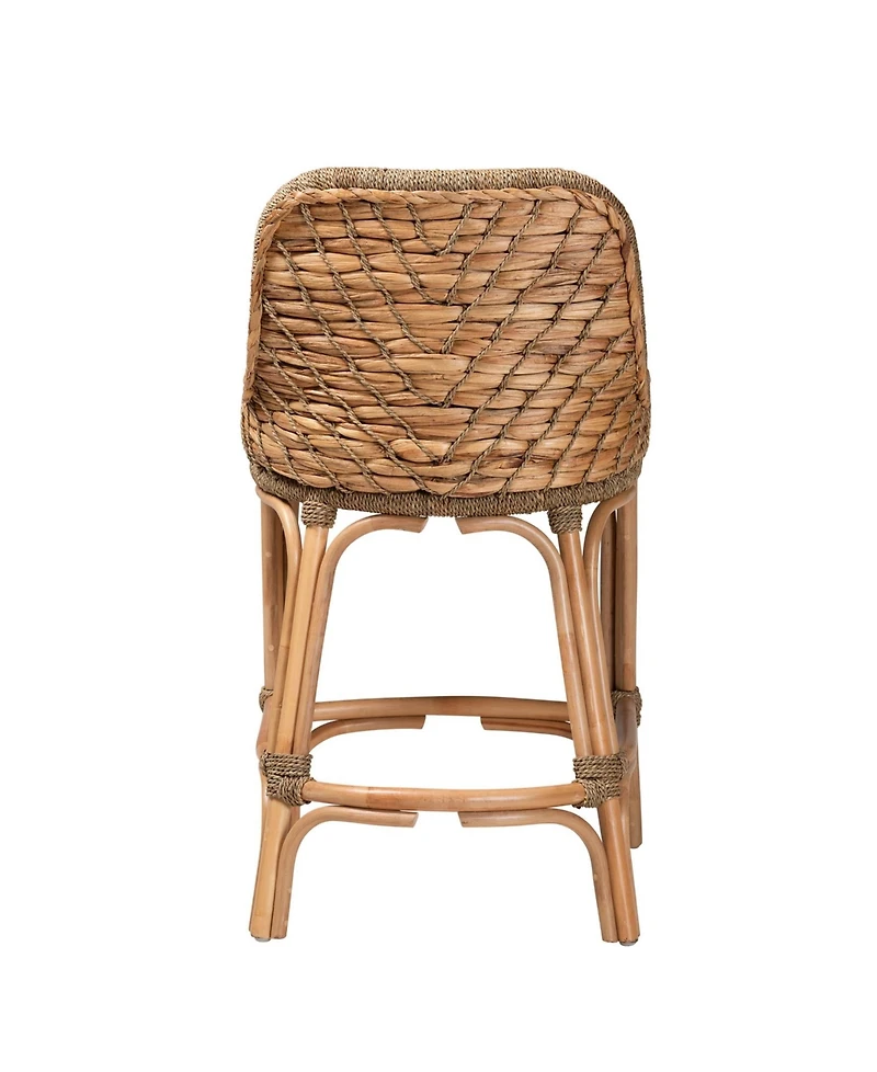 Furniture Kyle 24" Rattan Bohemian Dining Chair with Cushion