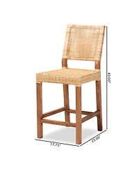 Furniture Lesia 23" Rattan Bohemian Counter Stool