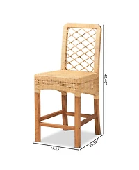 Furniture Moscow 20.5" Rattan Bohemian Counter Stool