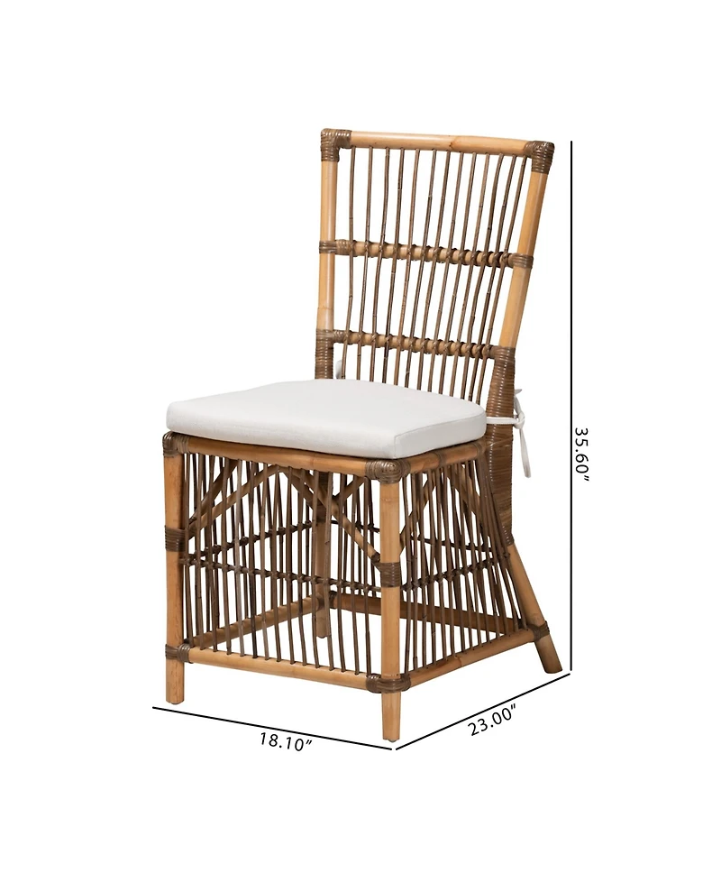 Furniture Kim 23" Rattan Bohemian Dining Chair