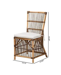 Furniture Kim 23" Rattan Bohemian Dining Chair
