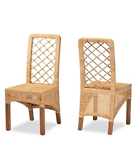 Furniture Moscow 2-Pc. Rattan Bohemian Dining Chair Set