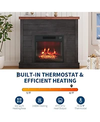 Gaomon 38" Fireplace Mantel with 19" Insert Heater, Adjustable Flame Brightness, Remote Control