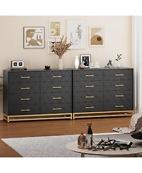 gaomon 8-Drawer Dresser for Bedroom, Tall Chest with Soft-Close Glides, Metal Hardware, Anti-Tip Kit, Space-Saving Storage Organizer, 36.2" H