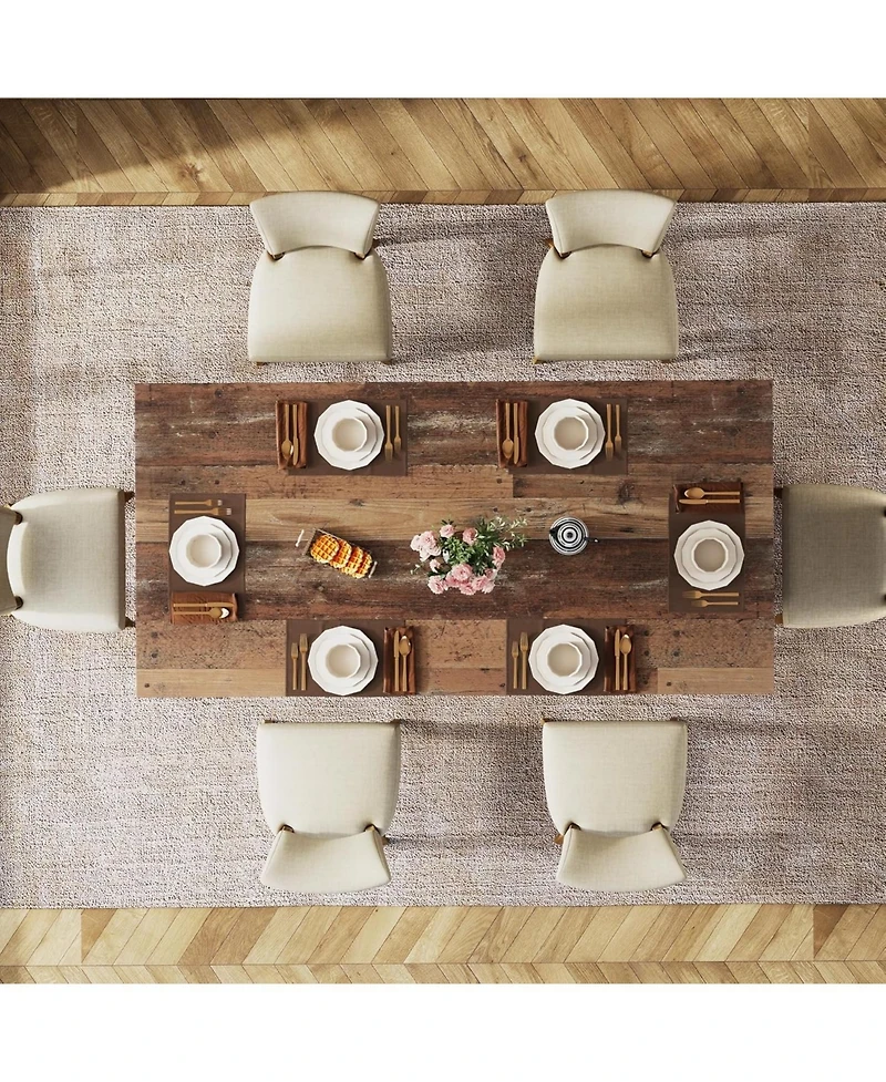 Tribesigns 63-inch Dining Table for 4-6, Farmhouse Kitchen Table with Large Tabletop, Rectangular Dinner Eating Table