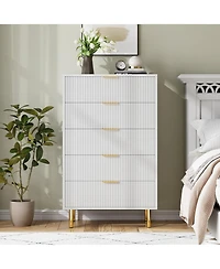 gaomon 5 Drawer Dresser for Bedroom, 48” Tall Chest of Drawers, Modern Wood Storage Organizer