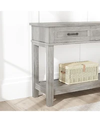 gaomon 52" Console Table Entryway with 3 Storage Drawers, 3-Tier dustrial Metal Sofa Behind Couch Table, Hallway forEntryway, B