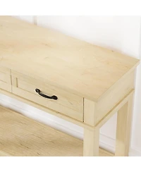 gaomon Console Table Entryway Table with 3 Storage Drawers, 3-Tier dust rial Metal Sofa Table Behind Couch Table, Hallway Table for Entryway