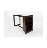 Jofran Tribeca Counter Height 48" Contemporary Dining Table with Built-In Shelving