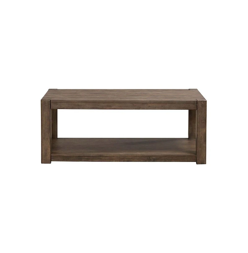 Liberty Furniture Broadmore Living Room Rectangular Cocktail Table - Cobblestone Brown
