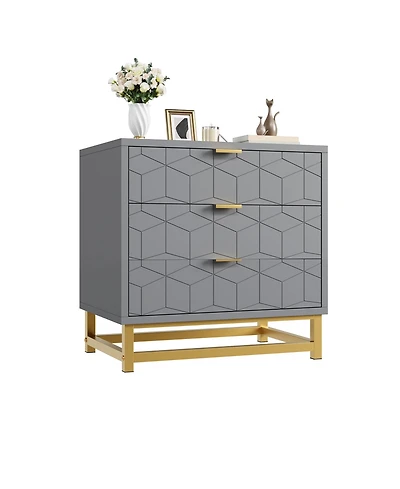 gaomon 3 Drawer Dresser, Wood Chest Drawers with Storage for Closet, Bedroom, Drawers Dresser Modern Bedside Nightstand
