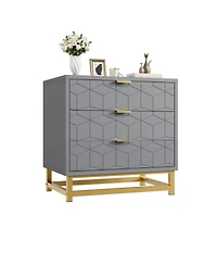 gaomon 3 Drawer Dresser, Wood Chest Drawers with Storage for Closet, Bedroom, Drawers Dresser Modern Bedside Nightstand