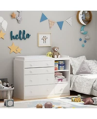 5-Drawers Changing Table, Dresser Vanity Table Chest of Drawers Storage Cabinet with Shelf