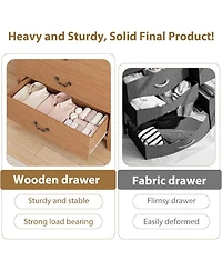 Gaomon 5 Drawer Dresser for Bedroom, Brown 5 Chest of Drawers Nightstand