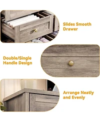 Gaomon 12 Drawer Wooden Dresser Wide Tv Stand for 65 Inch Tv Modern Bedroom Storage Chest Clothes Organizer for Living Room Hallway