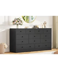 gaomon 12 Drawer Dresser for Bedroom, 61 Inch Wood with Power Outlet