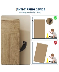 Gaomon Storage Cabinet with 4 Drawers and 2 Doors, Freestanding Wardrobe Hanging Rod