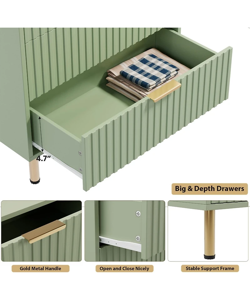Gaomon Fluted Drawer Storage Dresser