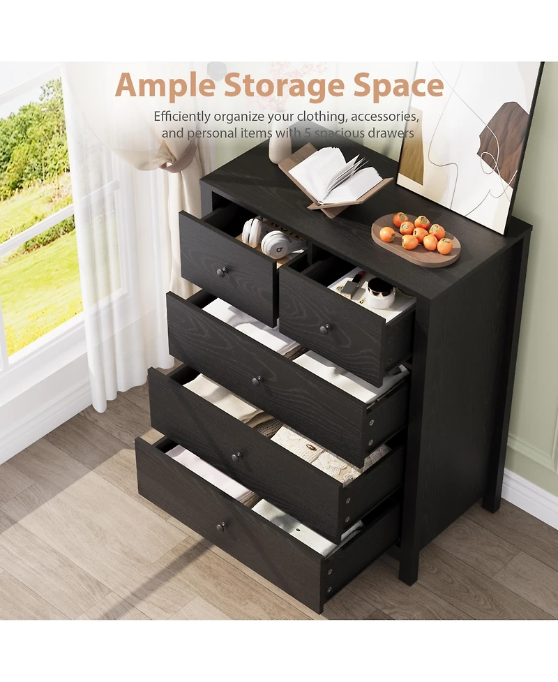 gaomon 5 Drawer Dresser for Bedroom, Modern Tall Organizer with Storage Drawers