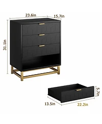gaomon 4 Drawer Gold Metal Handles and Sturdy Mdf Construction Modern Dresser