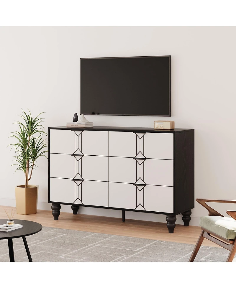gaomon 6-Drawer, 47.24" x 15.75" 32.48", for Bedroom or Living Room Dresser