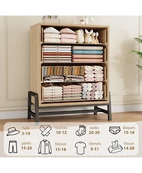 gaomon 38.6" Tall 4-Drawer Bedroom Dresser, Freestanding Wood Storage Cabinet for Entryway, Closet, or Living Room