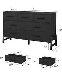 gaomon 52" Wide 7-Drawer Bedroom Dresser, Modern Storage Chest for Entryway, Bedroom, or Living Room