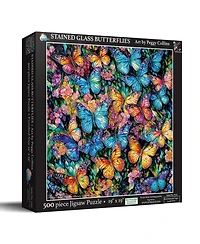 SunsOut Stained Glass Butterflies 500 piece Jigsaw Puzzle for Adults