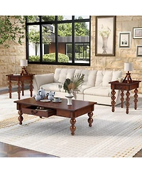 Streamdale + Narrow + Solid Wood + Drawer + End Table