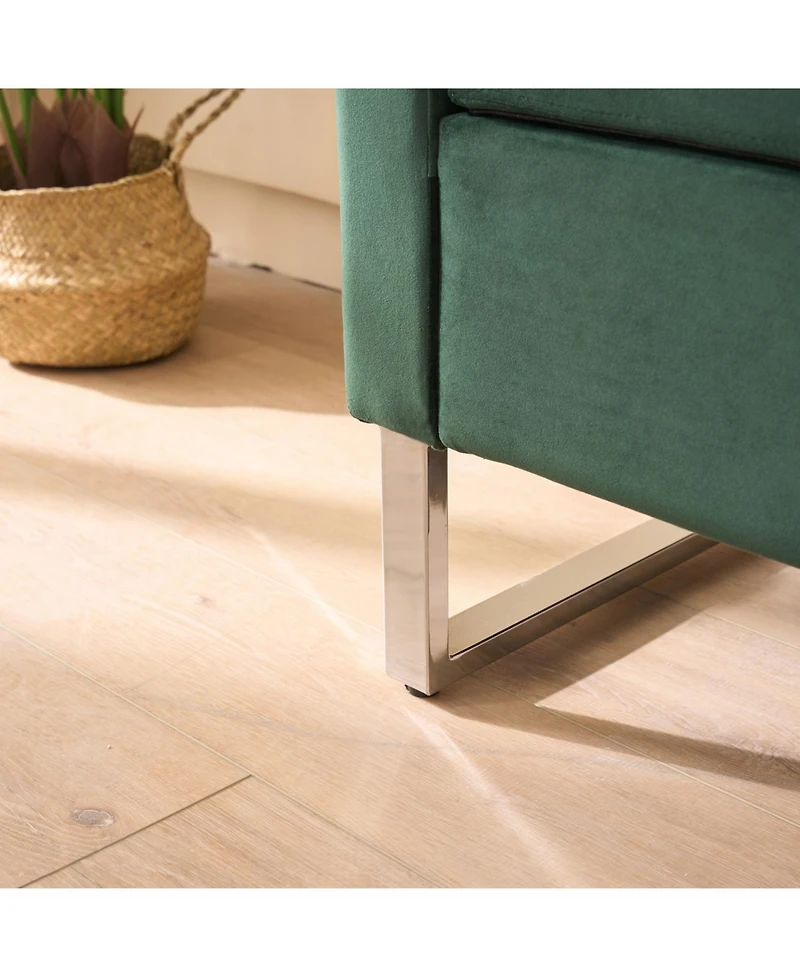 Streamdale Furniture 67.91" Velvet Storage Bench with Armrests