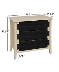 Streamdale Furniture Streamdale 3 Drawer Buffet Sideboard - Woven Rope Drawers