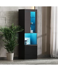 Streamdale Furniture Led Storage Cabinet with Acrylic Door
