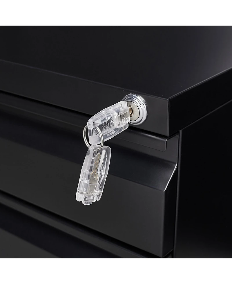 Streamdale Furniture 3-Drawer Mobile Locking File Cabinet (Black)