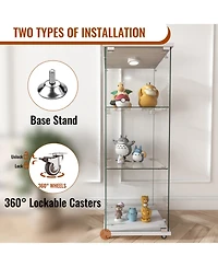 Streamdale Furniture Led Glass Display Cabinet - White