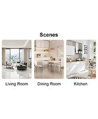 Streamdale White Pu Dining/Office Chairs (4-Piece) - Silver Legs