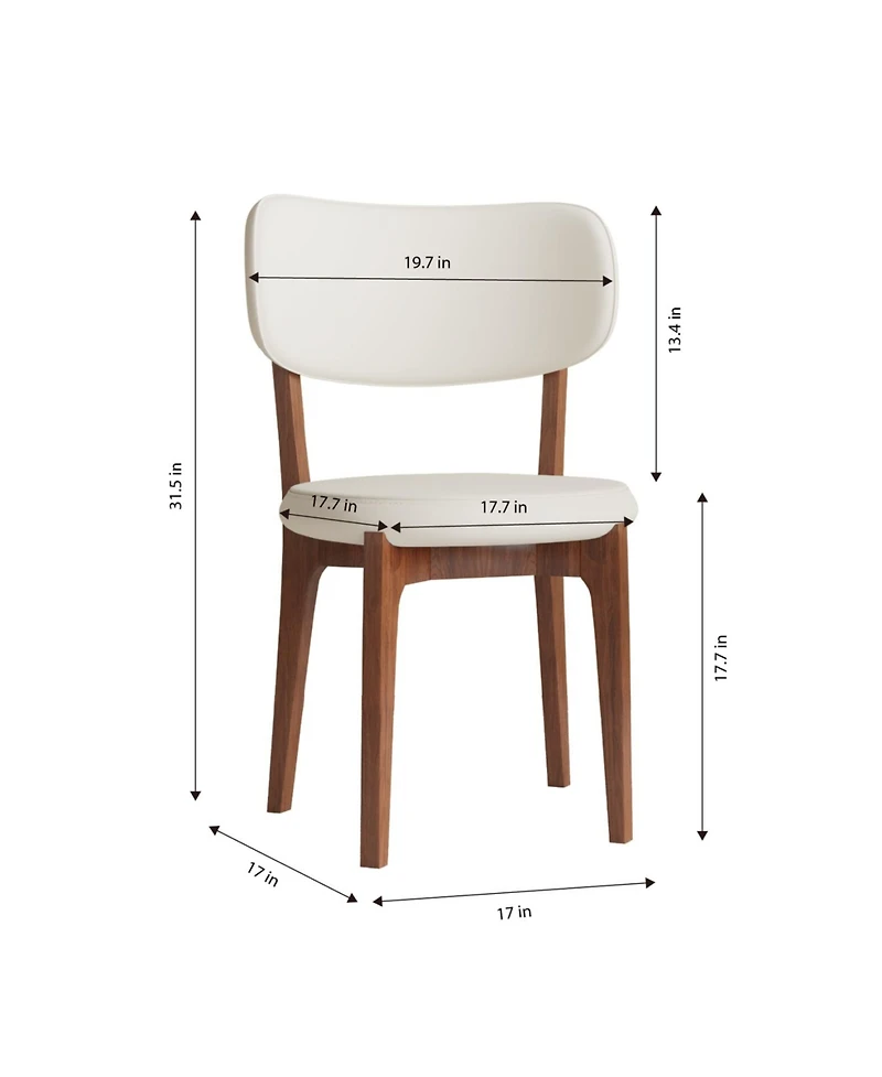 Streamdale Modern White Pu Leather Dining Chairs (Set of 2)