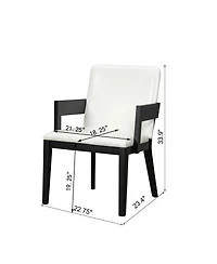 Streamdale Furniture Wood & Pu Leather Upholstered Dining Chairs Set of 2