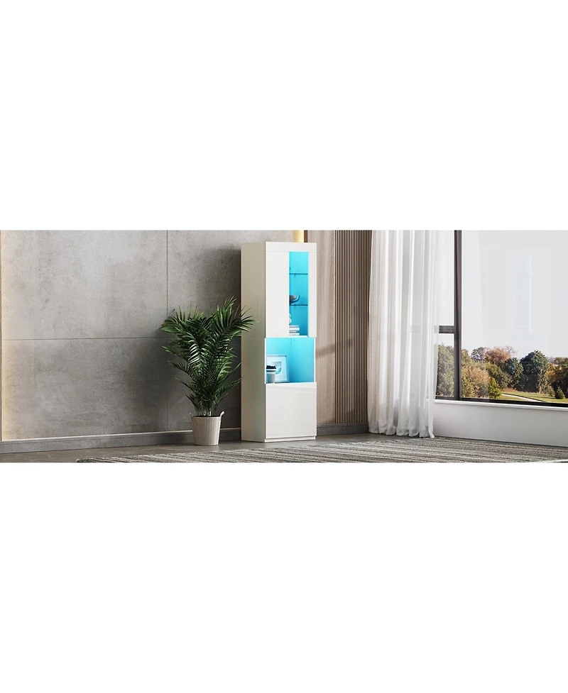 Streamdale Furniture Led Storage Cabinet with Acrylic Door