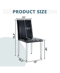 Streamdale Furniture Pu Dining Chairs Silver Legs (Set of 4)