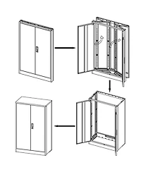 Streamdale Furniture Metal Locking Storage Cabinet