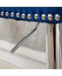 Streamdale Furniture Streamdale Chrome Swivel Velvet Barstools, Adjustable Height, Tufted, Set of 2