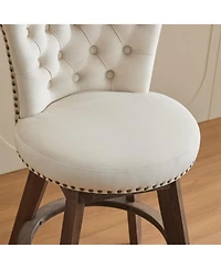 Streamdale 26" Swivel Velvet Counter Stools Set of 2, Beige