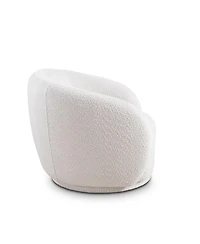 Streamdale Furniture Swivel Accent Chair, Boucle Fabric Upholstered Barrel Chair, Single Sofa Single Armchair for Living Room