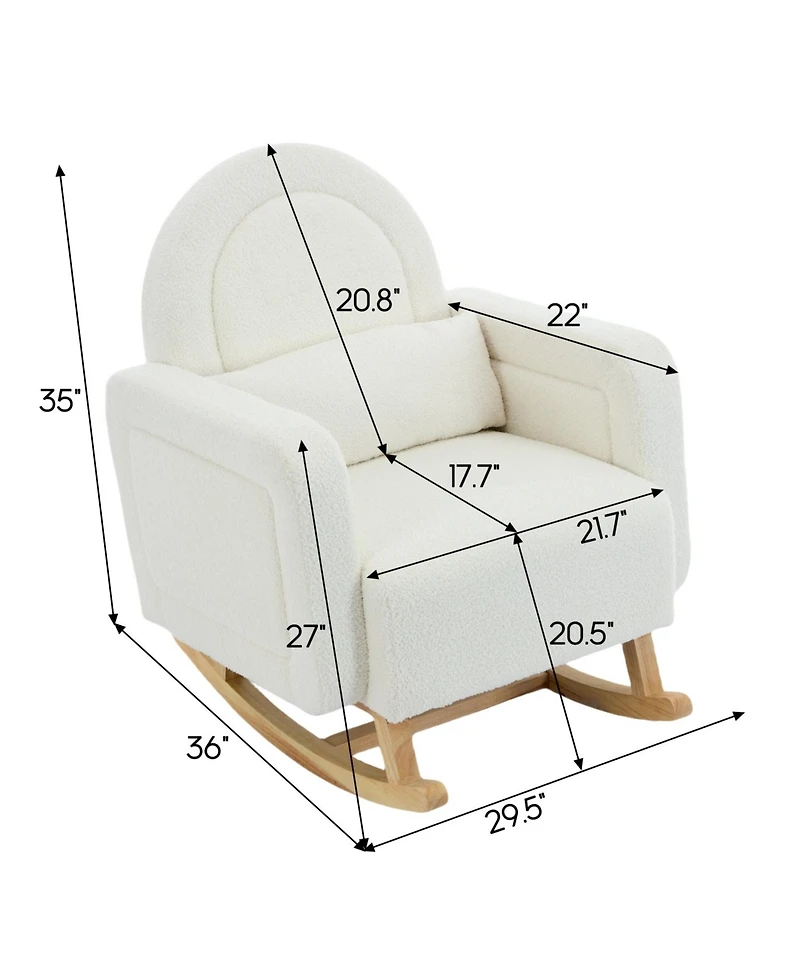 Streamdale Furniture Rocking Chair Curved Back Pillow