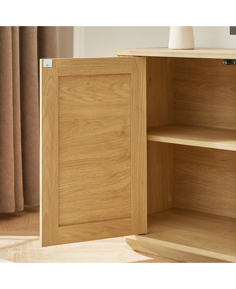 Streamdale Furniture 64" Wave Tv Stand Rattan Door Cabinet