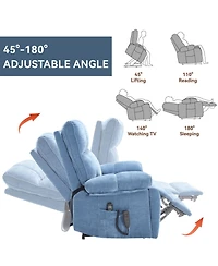 Streamdale Furniture Blue Heat Massage Power Lift Recliner