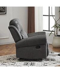 Streamdale Furniture 40.75" Wide Suede Manual Glider Standard Recliner, Slate