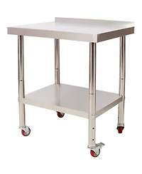 Streamdale Furniture Stainless Steel Prep Table 30x24, Backsplash, Casters