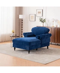 Streamdale Furniture Oversized Chenille Chaise Lounge Sofa Bed